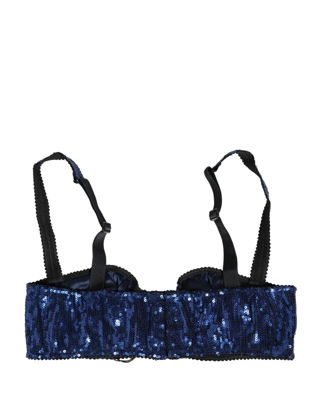 Dolce & Gabbana Blue Sequined Nyon Balconnet Bra Underwear - Eljoys Fashion 