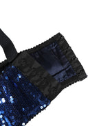 Dolce & Gabbana Blue Sequined Nyon Balconnet Bra Underwear - Eljoys Fashion 