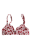 Dolce & Gabbana Red Logo Monogram Cotton Soft Cup Bra Underwear