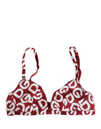 Dolce & Gabbana Red Logo Monogram Cotton Soft Cup Bra Underwear