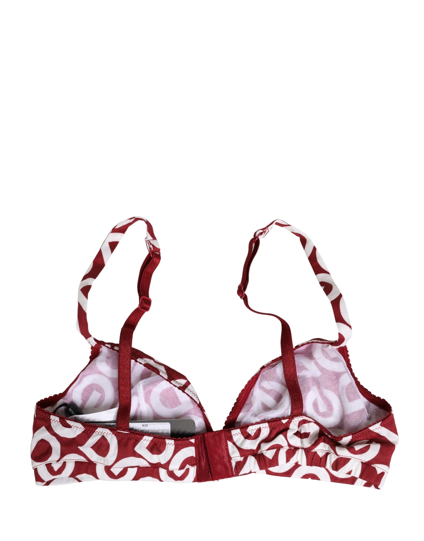 Dolce & Gabbana Red Logo Monogram Cotton Soft Cup Bra Underwear Dolce & Gabbana