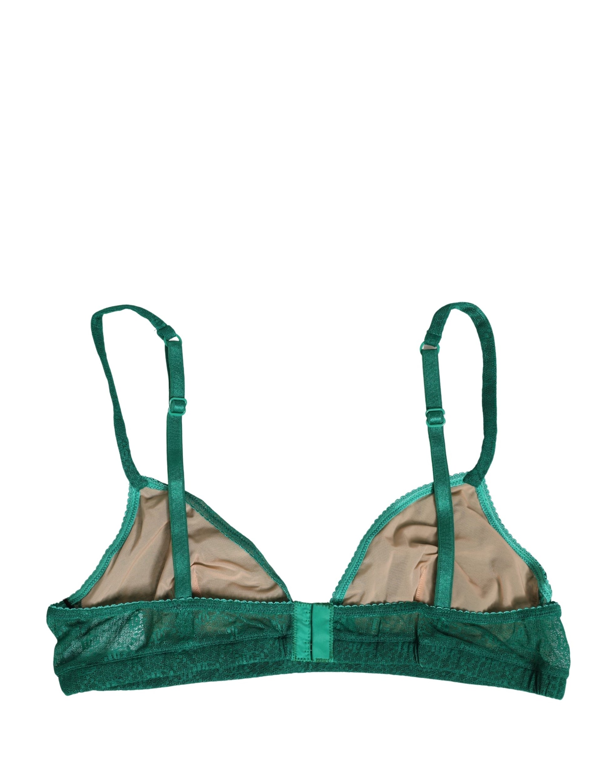 Dolce & Gabbana Green Nylon Stretch Soft Cup Brassiere Underwear Dolce & Gabbana