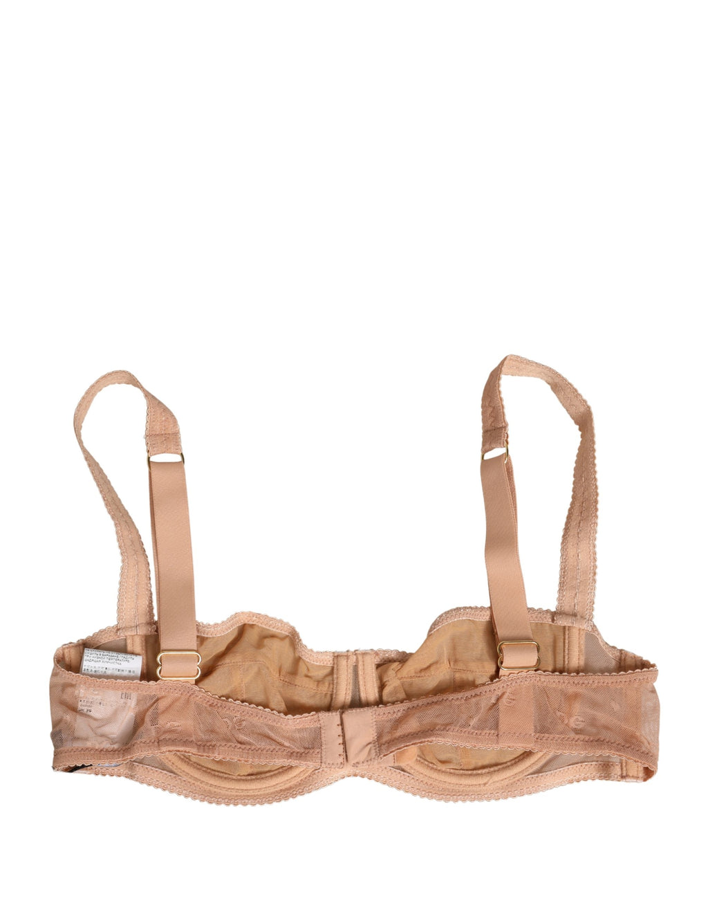 Dolce & Gabbana Beige Lace Mesh Underwire Balconnet Bra Underwear Dolce & Gabbana