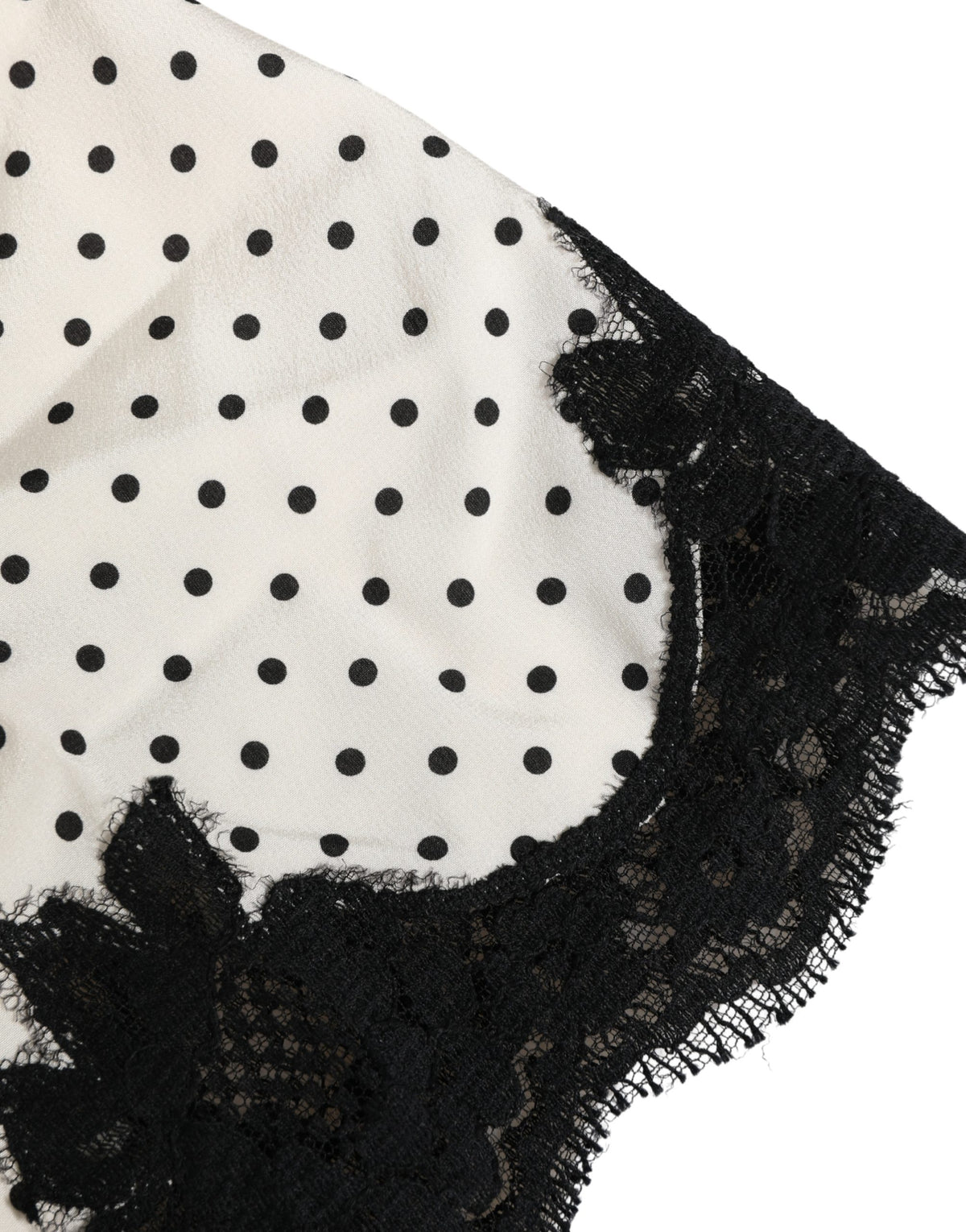 Dolce & Gabbana White Polka Dot Lace-Trimmed Camisole Top Underwear Dolce & Gabbana