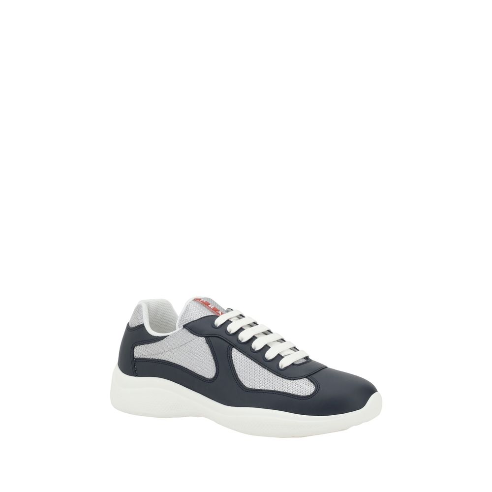 Prada Blue Calf Leather Bos Taurus Athletic Sneakers Prada