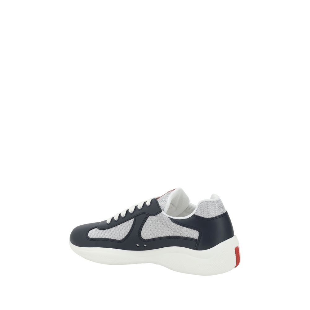 Prada Blue Calf Leather Bos Taurus Athletic Sneakers Prada