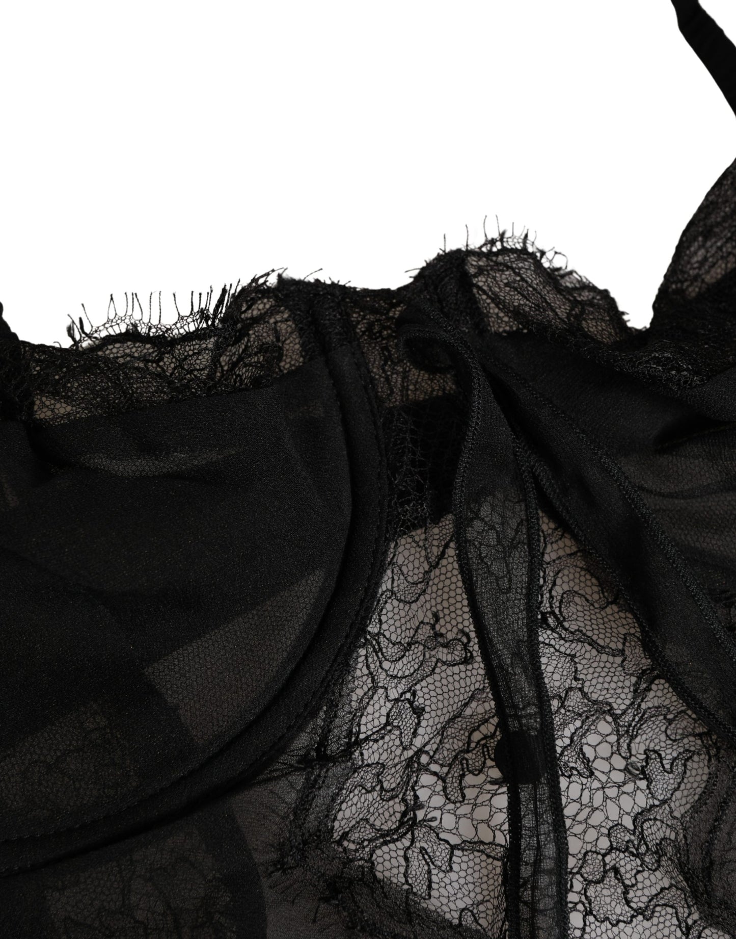 Dolce & Gabbana Black Silk Lace Lingerie Chemise Top Underwear Dolce & Gabbana