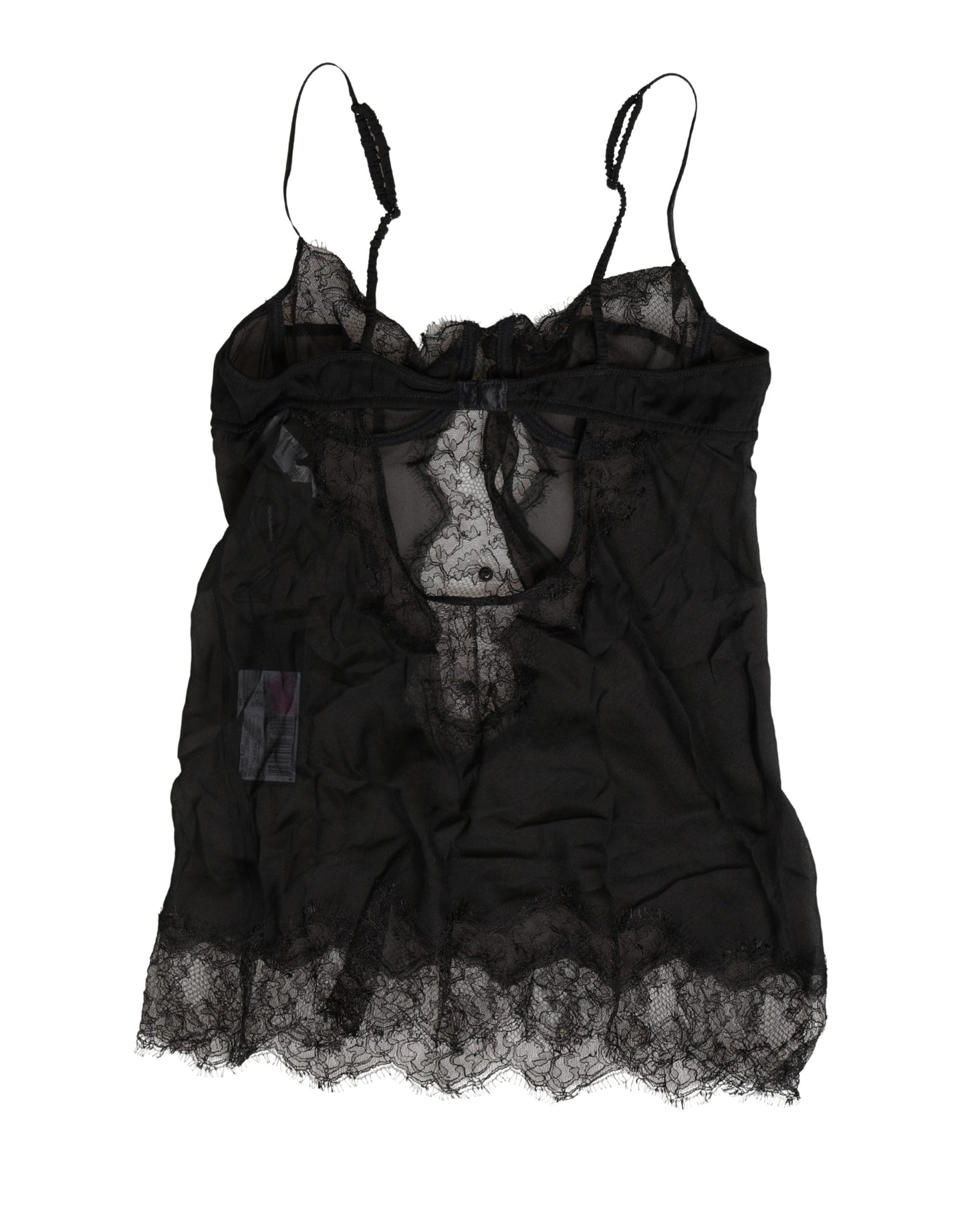 Dolce & Gabbana Black Silk Lace Lingerie Chemise Top Underwear Dolce & Gabbana