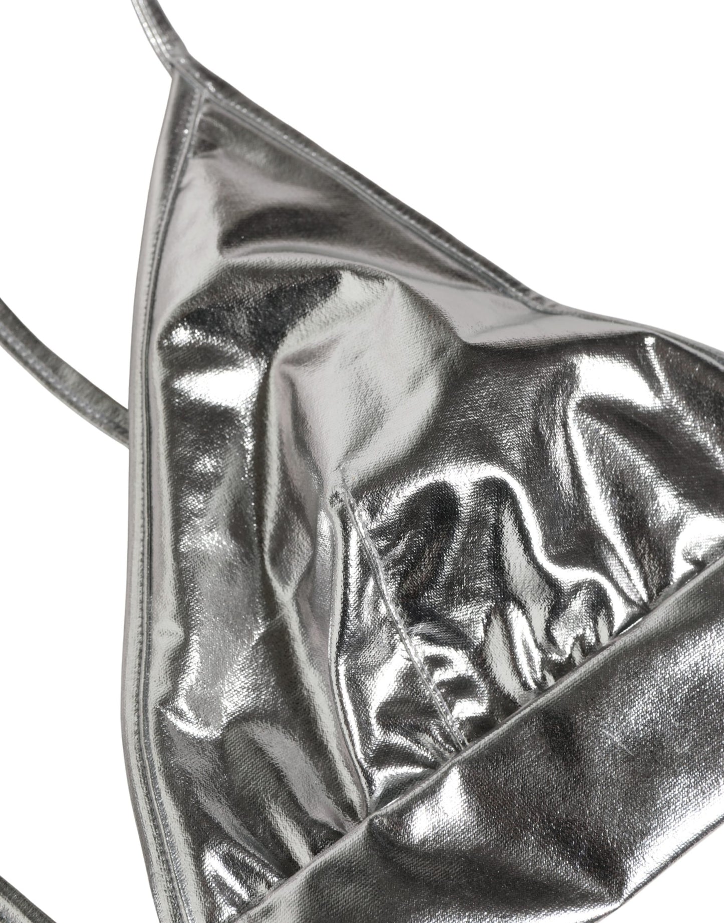 Dolce & Gabbana Metallic Silver Sleeveless Bustier Cropped Top Dolce & Gabbana