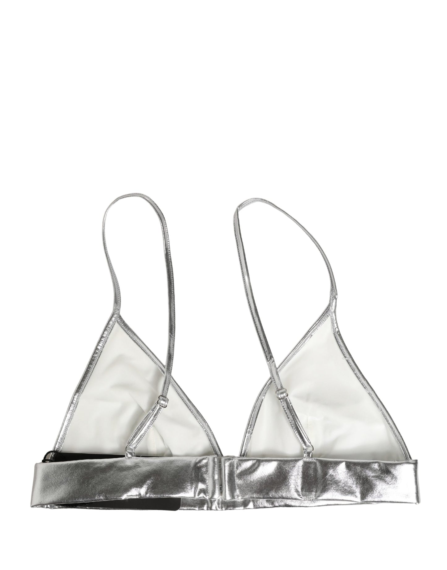Dolce & Gabbana Metallic Silver Sleeveless Bustier Cropped Top Dolce & Gabbana