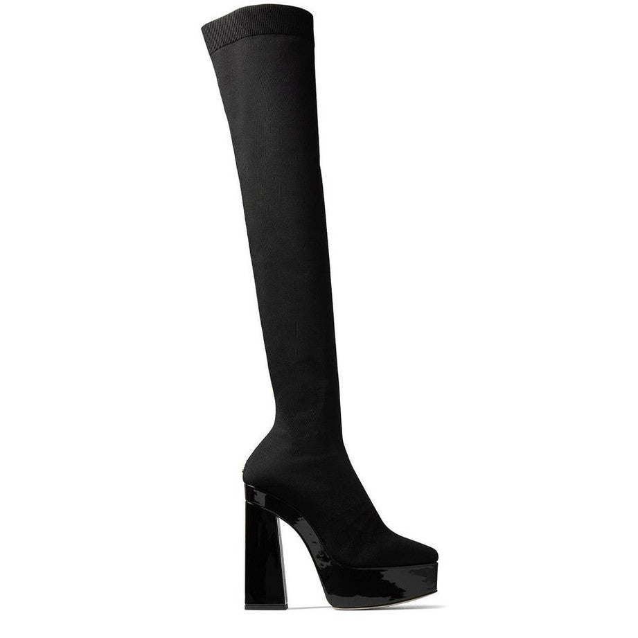 Jimmy Choo Black Fabric Over The Knee Jimmy Choo