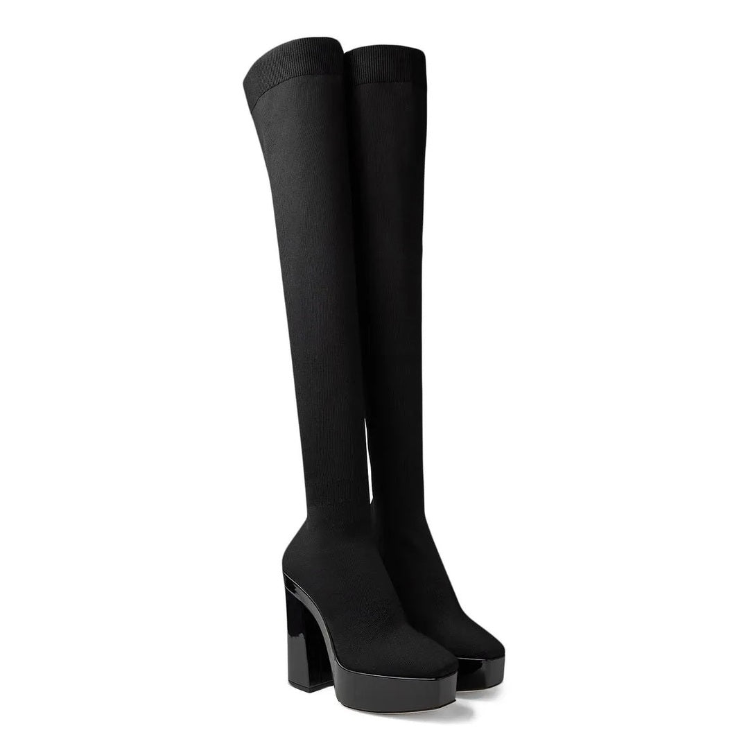 Jimmy Choo Black Fabric Over The Knee Jimmy Choo