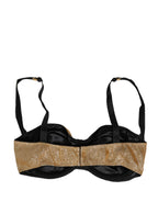 Dolce & Gabbana Gold Semi-Pad Underwire Balconette Bra Underwear Dolce & Gabbana