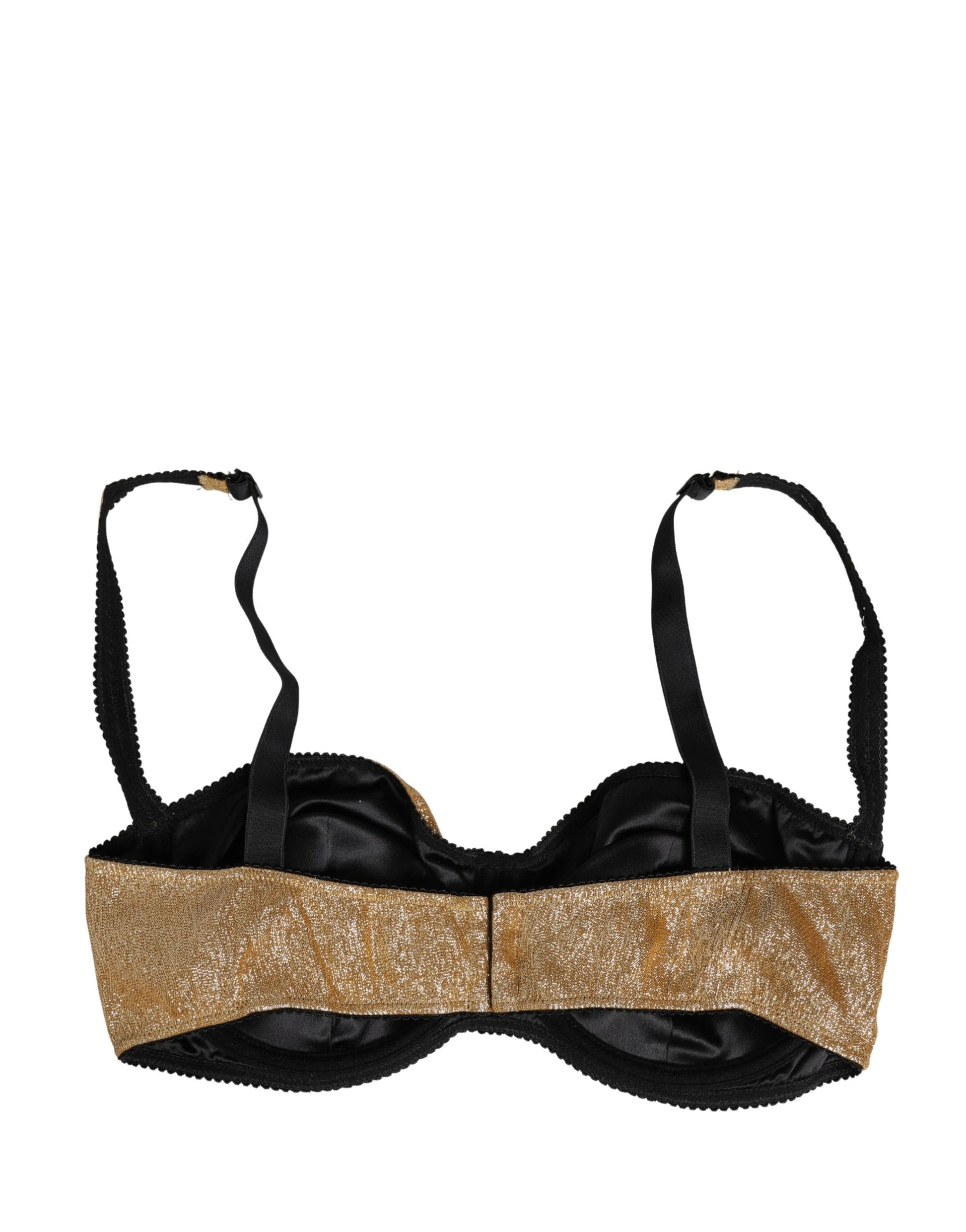 Dolce & Gabbana Gold Semi-Pad Underwire Balconette Bra Underwear Dolce & Gabbana