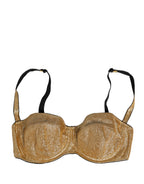 Dolce & Gabbana Gold Semi-Pad Underwire Balconette Bra Underwear Dolce & Gabbana