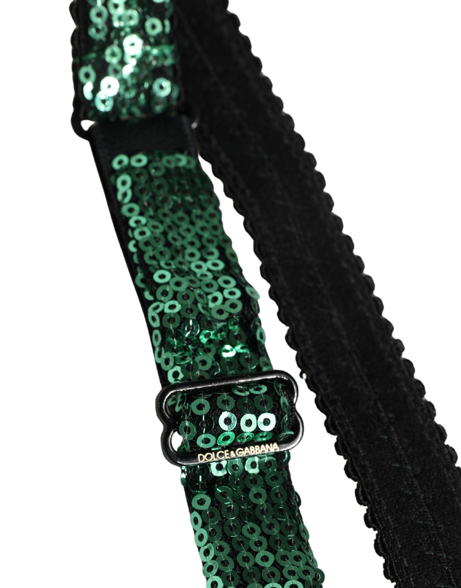 Dolce & Gabbana Green Sequined Nyon Balconnet Bra Underwear Dolce & Gabbana