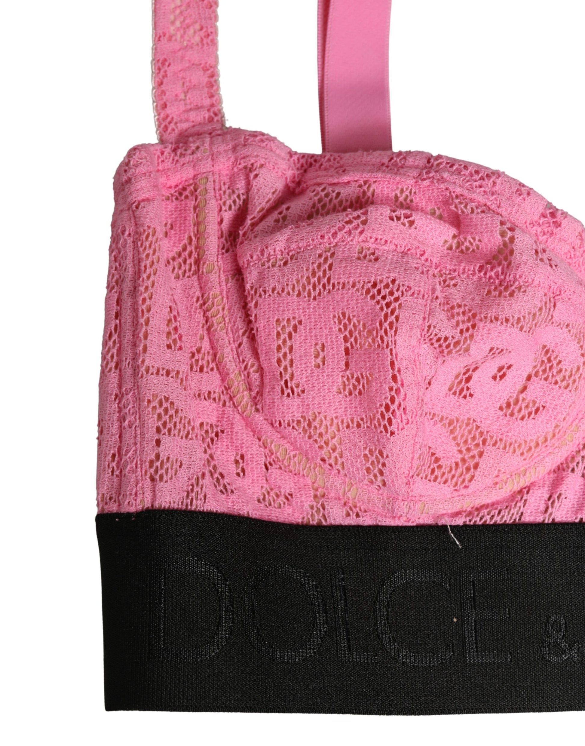 Dolce & Gabbana Pink Semi-Pad Underwire Balconette Bra Underwear Dolce & Gabbana