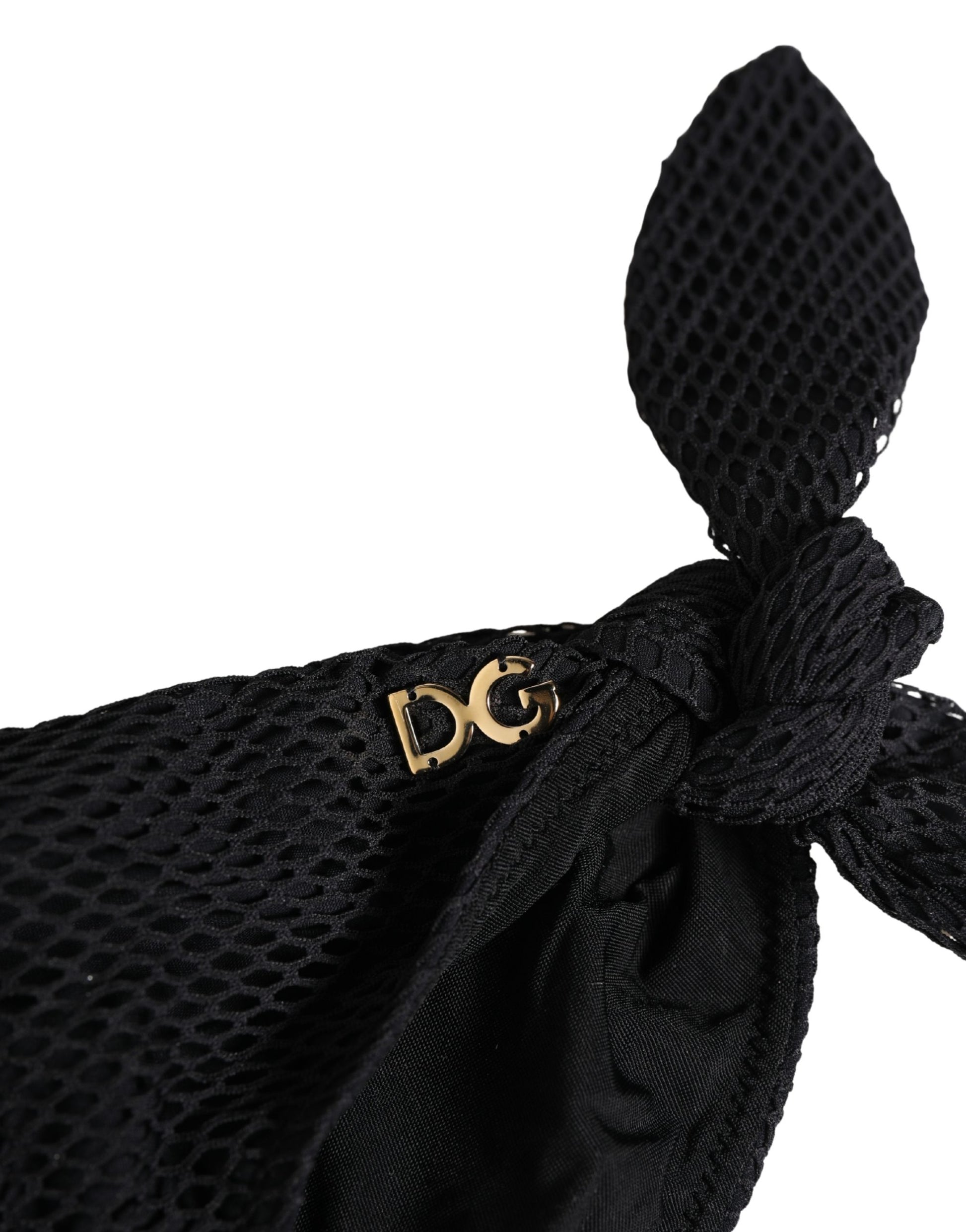Dolce & Gabbana Swimwear Black Side-Tie Bikini Bottom DG Logo Dolce & Gabbana