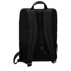 Piquadro black fabric backpack with adjustable straps and multiple compartments, designed for stylish everyday use.