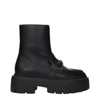 Jimmy Choo black leather ankle boots with sleek design and pointed toes, stylish footwear for versatile fashion looks.