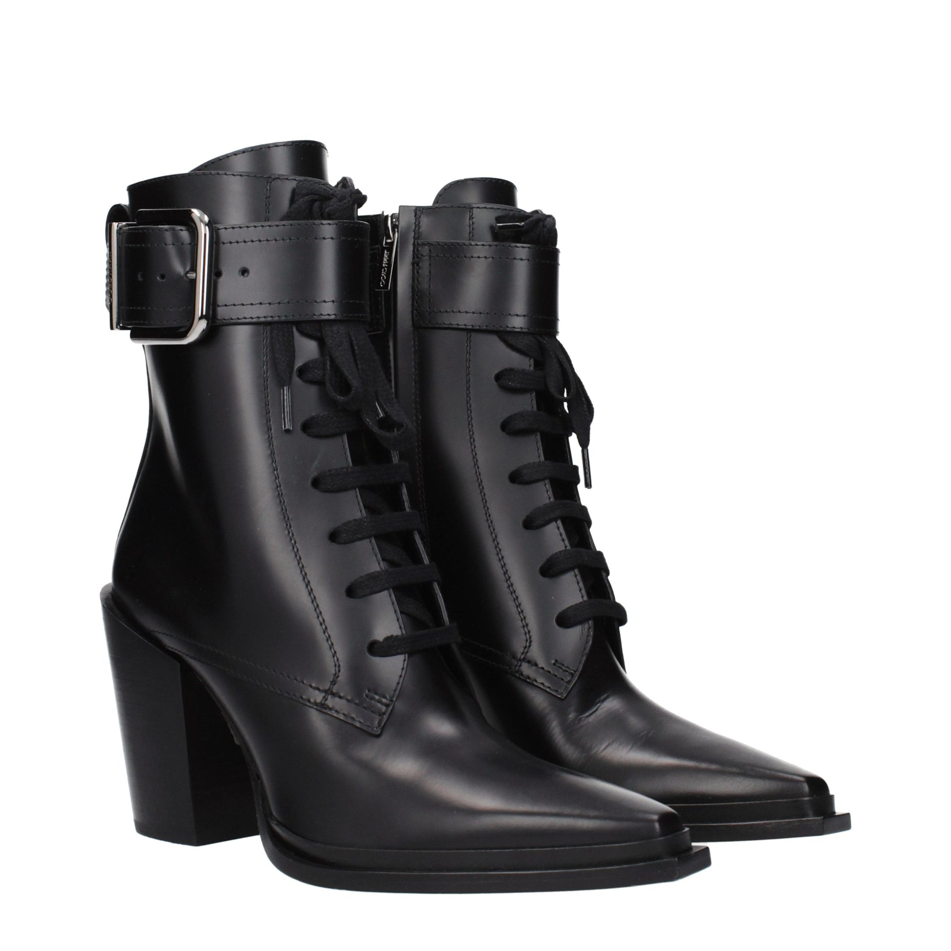 Jimmy Choo Black Leather Ankle Boots Jimmy Choo