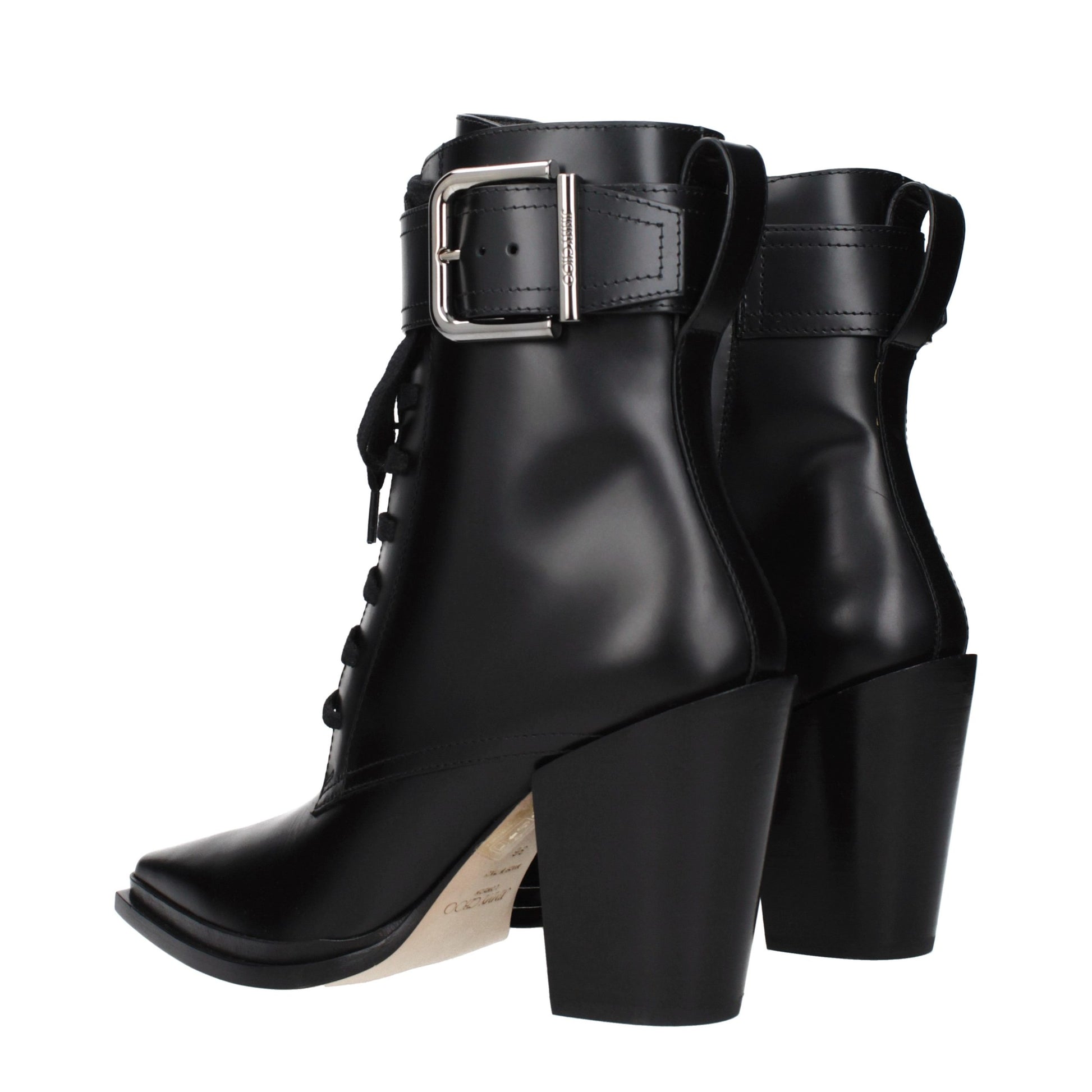Jimmy Choo Black Leather Ankle Boots Jimmy Choo