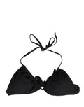 Dolce & Gabbana Black Padded Triangle Halter Bikini Top Swimwear - Eljoys Fashion 