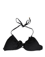 Dolce & Gabbana Black Padded Triangle Halter Bikini Top Swimwear - Eljoys Fashion 