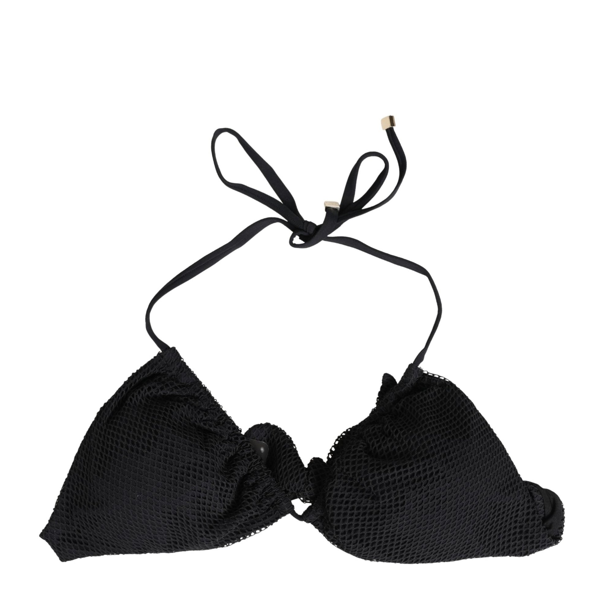 Dolce & Gabbana Black Padded Triangle Halter Bikini Top Swimwear Dolce & Gabbana