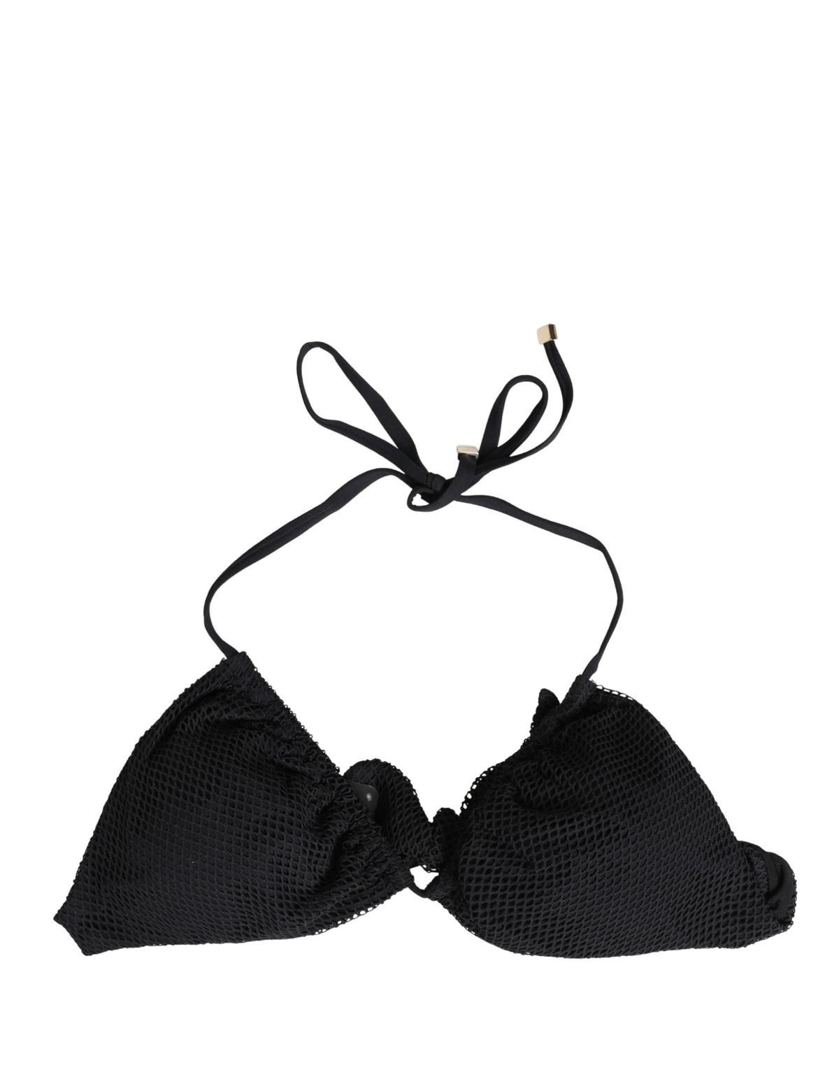 Dolce & Gabbana Black Padded Triangle Halter Bikini Top Swimwear - Eljoys Fashion 