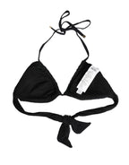 Dolce & Gabbana Black Padded Triangle Halter Bikini Top Swimwear - Eljoys Fashion 
