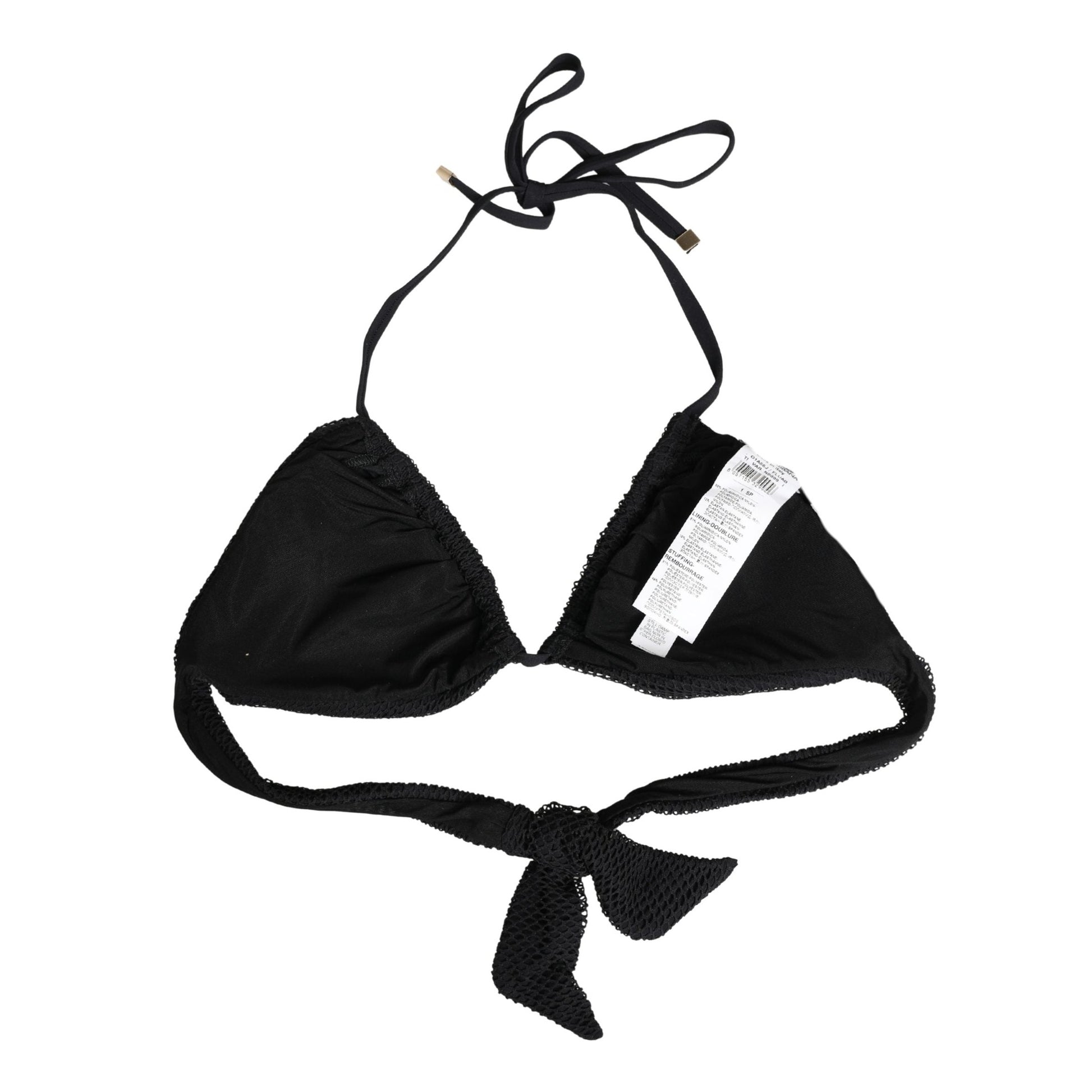Dolce & Gabbana Black Padded Triangle Halter Bikini Top Swimwear Dolce & Gabbana