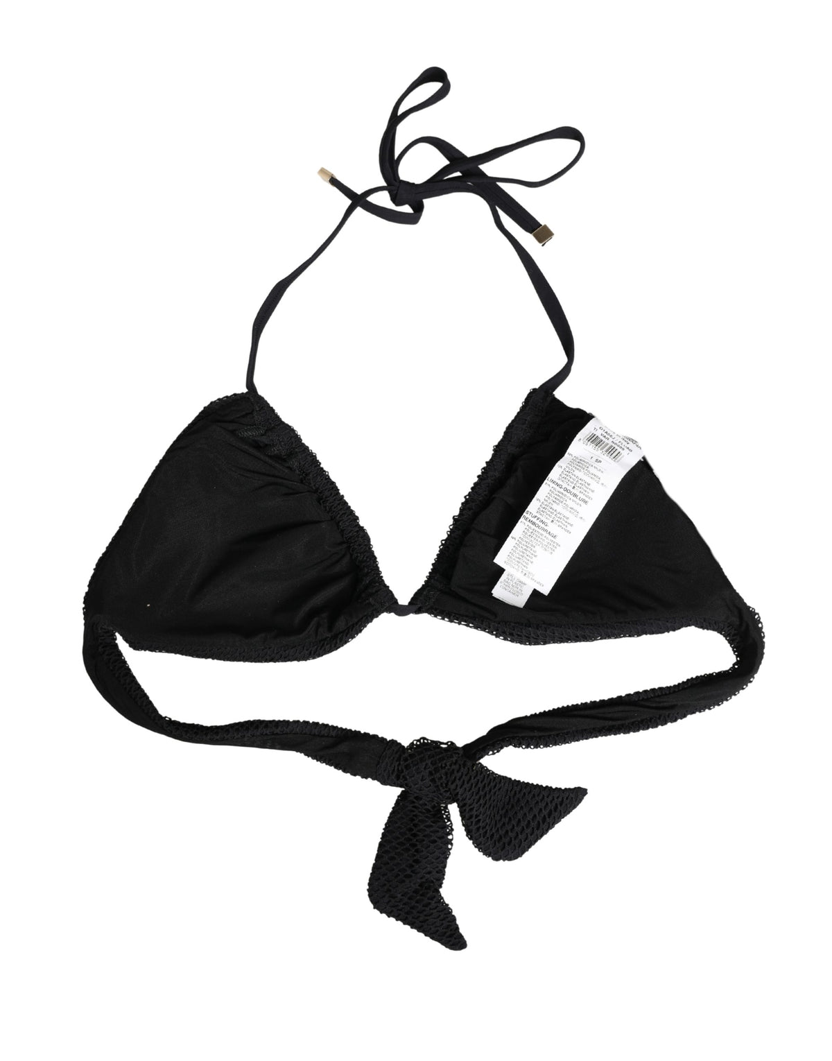 Dolce & Gabbana Black Padded Triangle Halter Bikini Top Swimwear - Eljoys Fashion 
