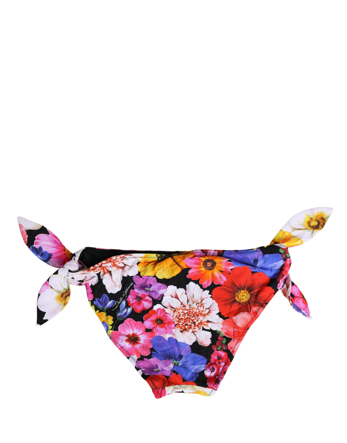 Dolce & Gabbana Black Floral Print Swimsuit Bikini Bottom Swimwear - Eljoys Fashion 