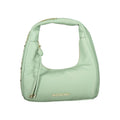 Mario Valentino Verde polyurethane women's bag with sleek design and gold-tone hardware, front pocket, and adjustable strap.
