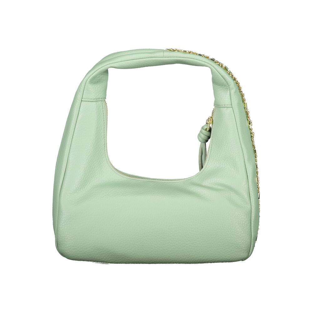 Mario Valentino Verde polyurethane women's bag with sleek design and silver-tone hardware, stylish accessory for everyday use.