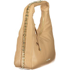 Mario Valentino beige polyurethane women's bag with sleek design and shoulder strap, perfect for everyday use.