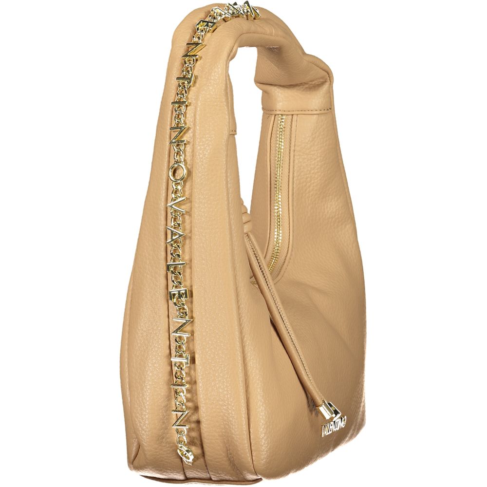 Mario Valentino beige polyurethane women's bag with dual handles and sleek design, perfect for casual or elegant outfits.