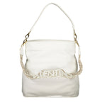 Mario Valentino Donna Bianco Poliuretano bag with sleek design and silver hardware, featuring a stylish and modern look.