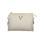 Mario Valentino beige polyurethane women's bag with adjustable shoulder strap, featuring a sleek and stylish design.