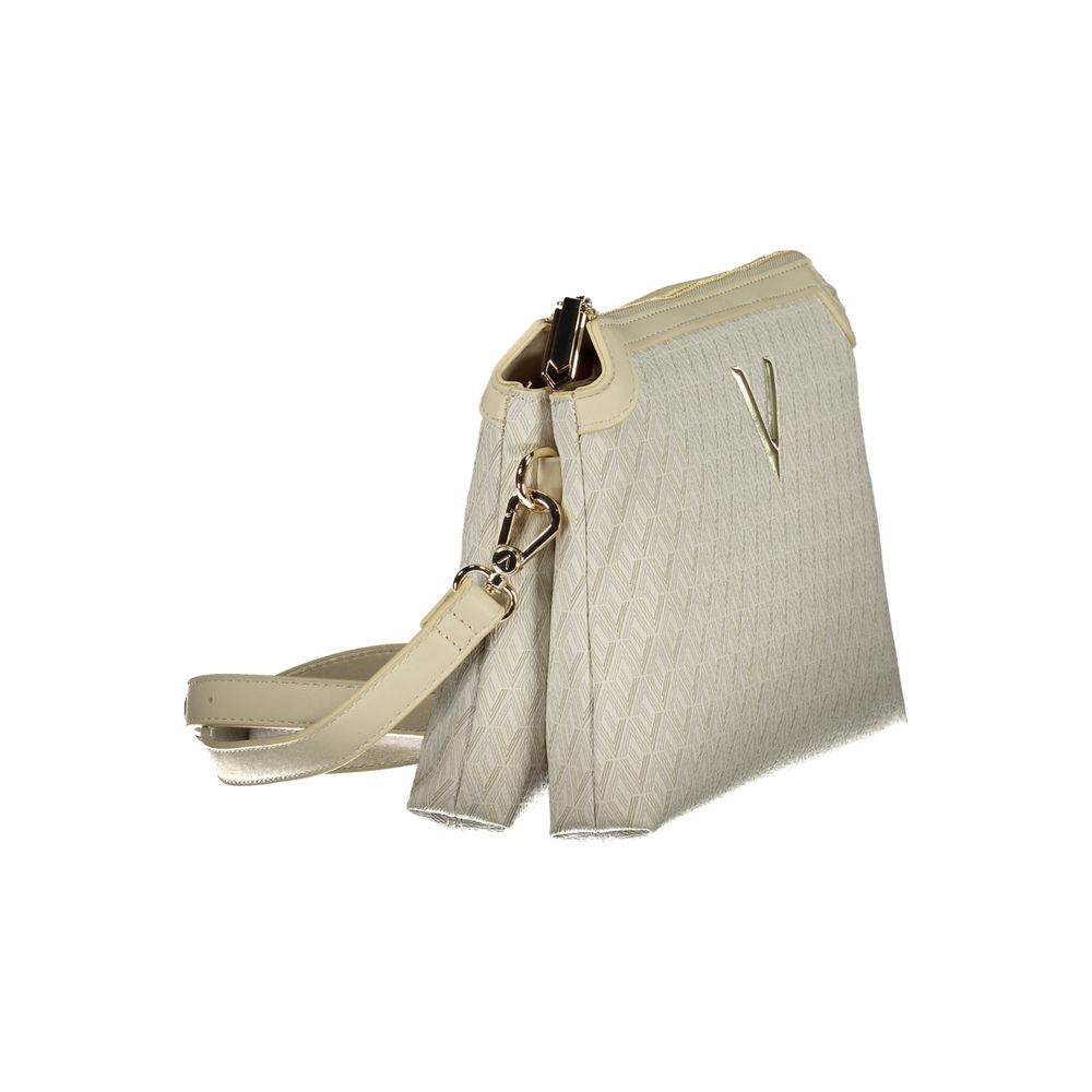 Mario Valentino beige polyurethane women's bag with adjustable shoulder strap, stylish and versatile accessory for everyday use.