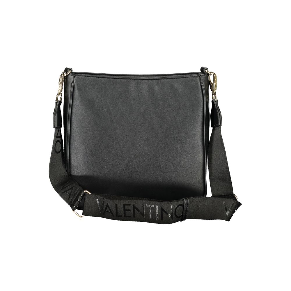 Mario Valentino Nero polyurethane women's bag with sleek design and silver-tone hardware, featuring handles and a spacious interior.