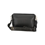 Mario Valentino black polyurethane women's bag with sleek design and gold-tone hardware, showcasing a stylish accessory for any outfit.