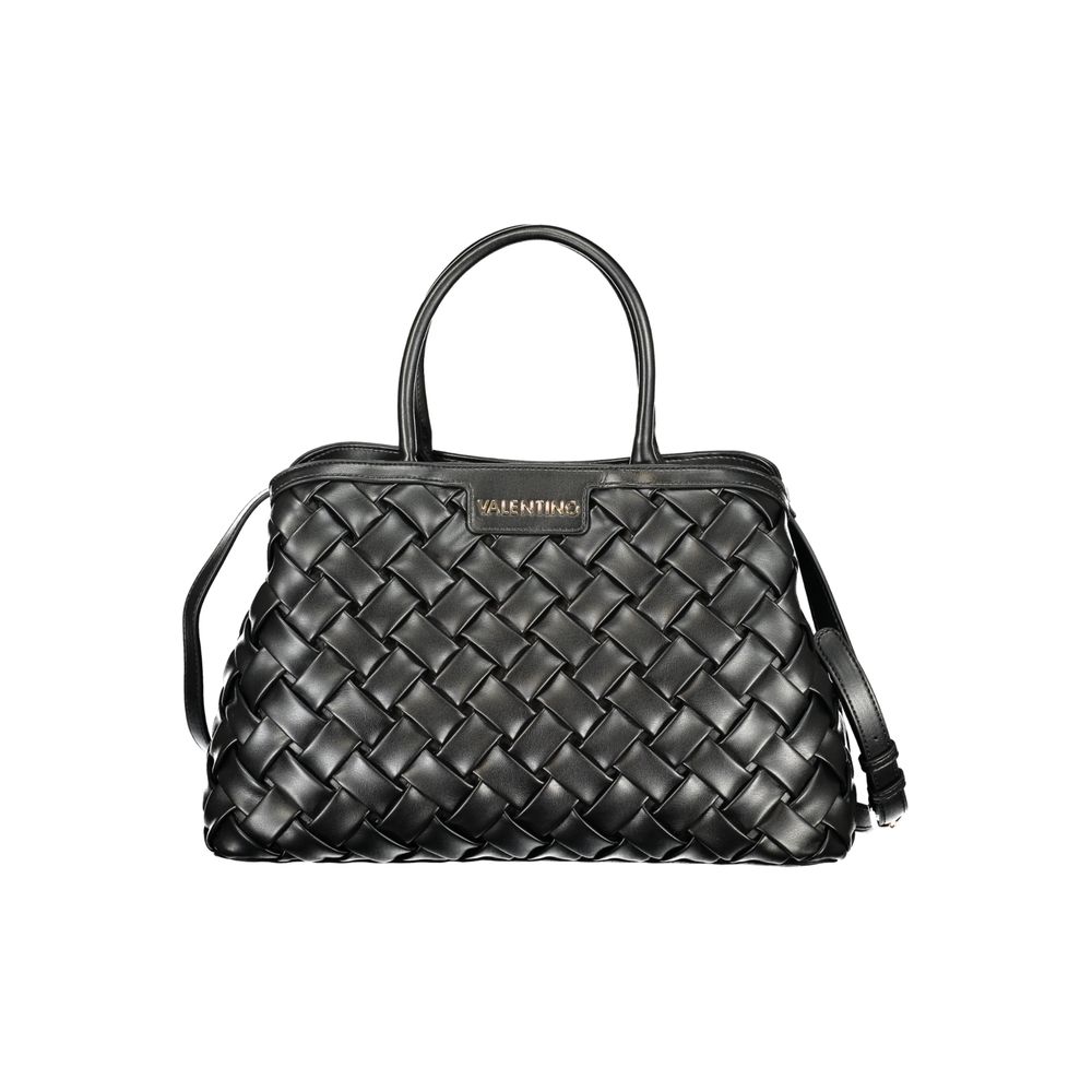 Mario Valentino Nero polyurethane women's bag with sleek design and top handle, featuring subtle logo accents and stylish detailing.