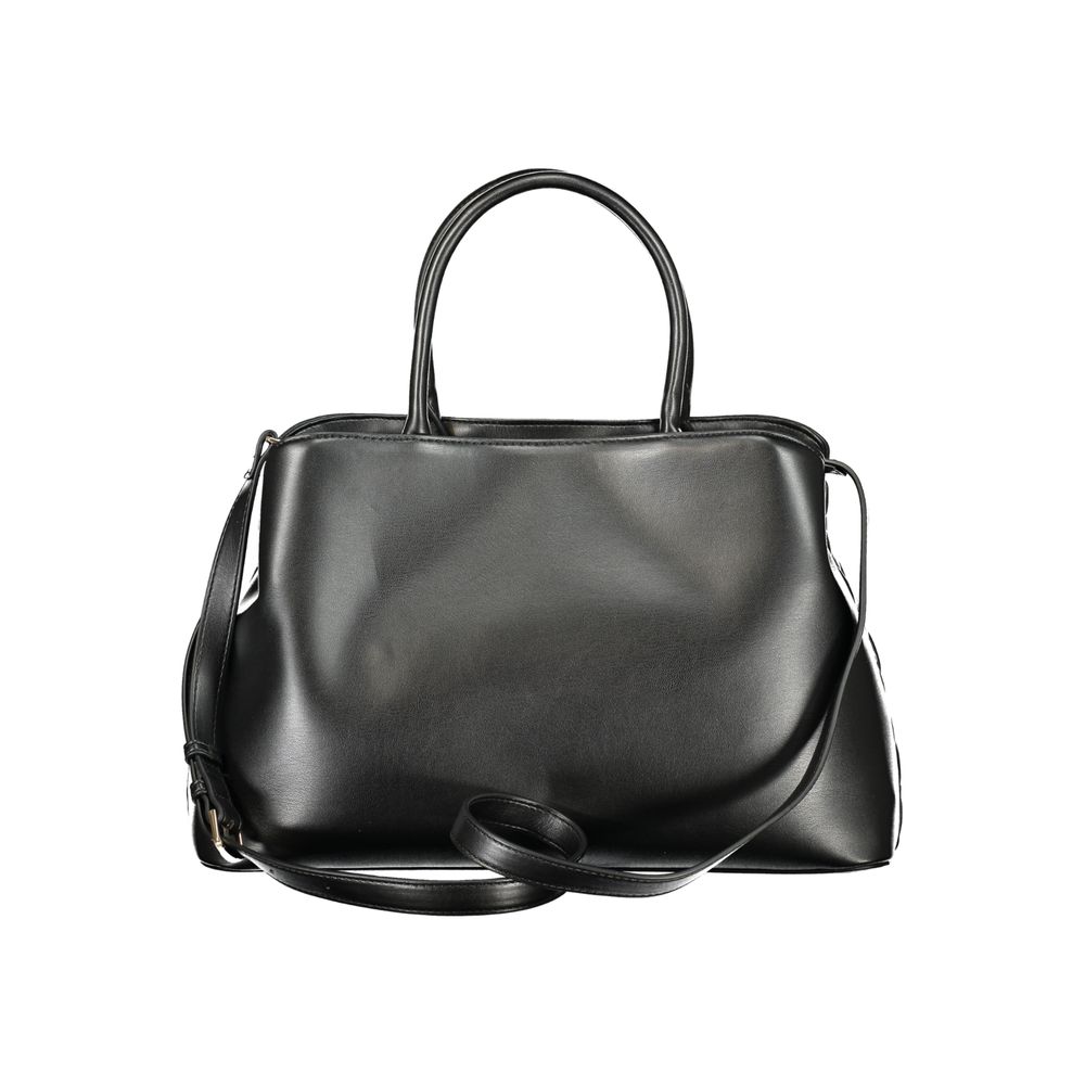 Mario Valentino Nero polyurethane women's bag featuring sleek design and top handle, ideal for stylish everyday use.