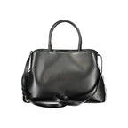 Mario Valentino Nero polyurethane women's bag featuring sleek design and top handle, ideal for stylish everyday use.