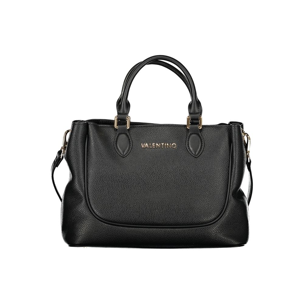 Mario Valentino Nero polyurethane women's bag with sleek design and subtle branding, featuring a top handle and spacious interior.