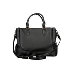 Mario Valentino Nero polyurethane women's bag with sleek design and top handle, featuring a smooth surface and subtle branding.