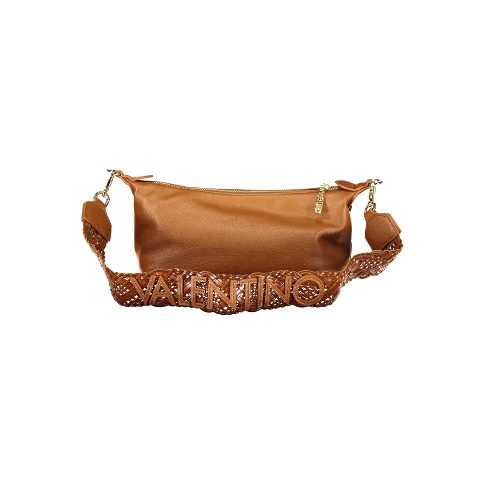 Mario Valentino brown polyurethane women's bag with sleek design and spacious interior, perfect for stylish everyday use.