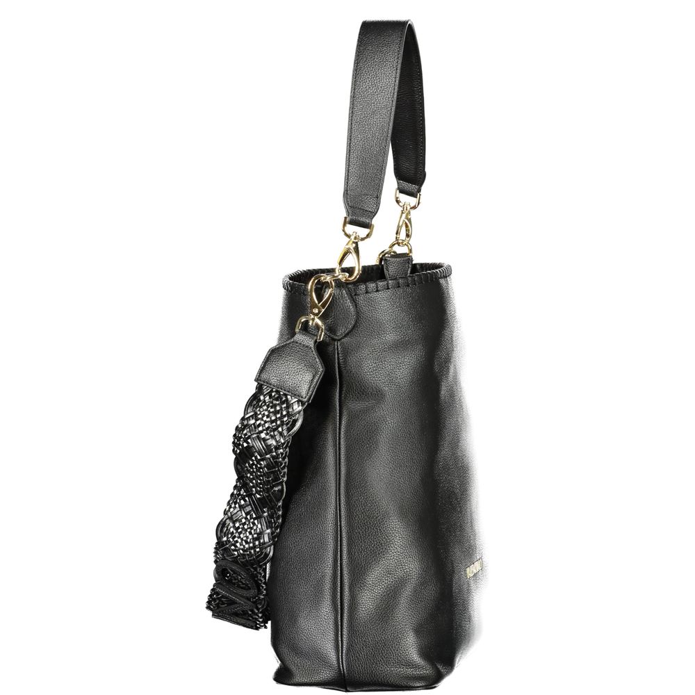 Mario Valentino Nero polyurethane women's bag with sleek design, featuring a structured silhouette and subtle branding details.